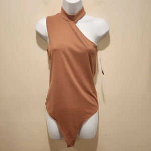 NWT Abercrombie | Soft A&F Mock Neck Asymmetrical Thong Bodysuit - Size M